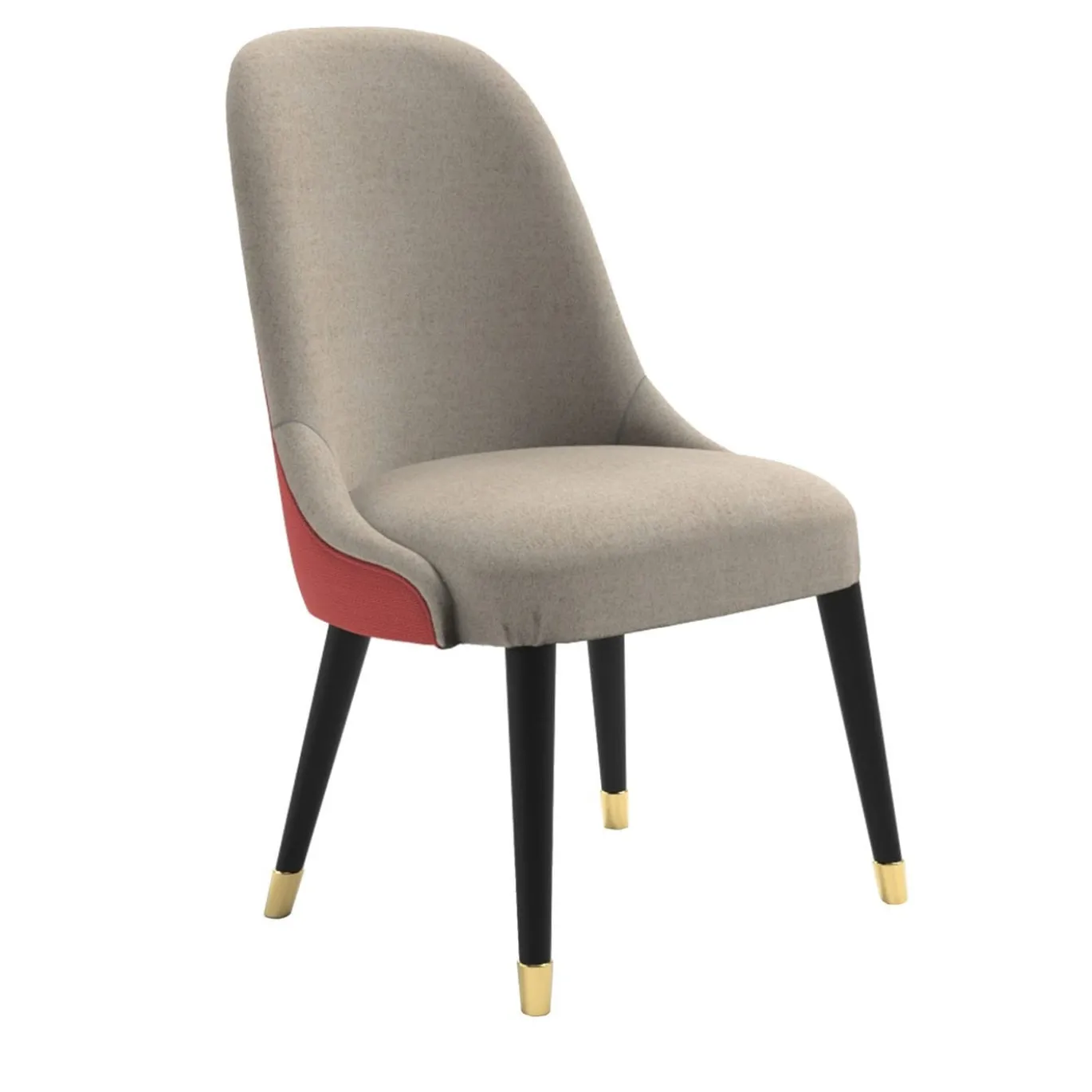 Sedia Gwenda grigio e corallo