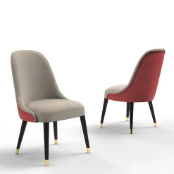 Sedia Gwenda grigio e corallo