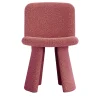 Sedia Ila in tessuto bouclé rosso