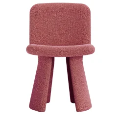 Sedia Ila in tessuto bouclé rosso