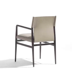 Sedia imbottita Ledermann in pelle tortora