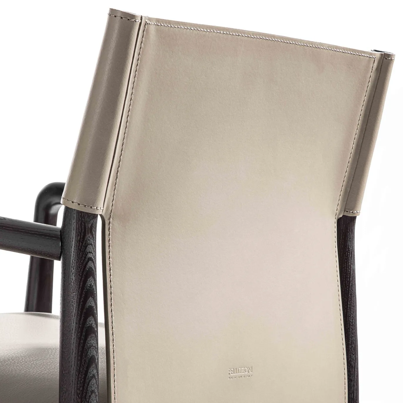 Sedia imbottita Ledermann in pelle tortora