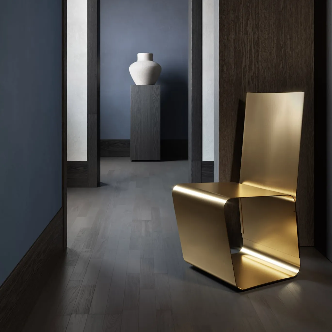Sedia in ottone con finitura oro Kia