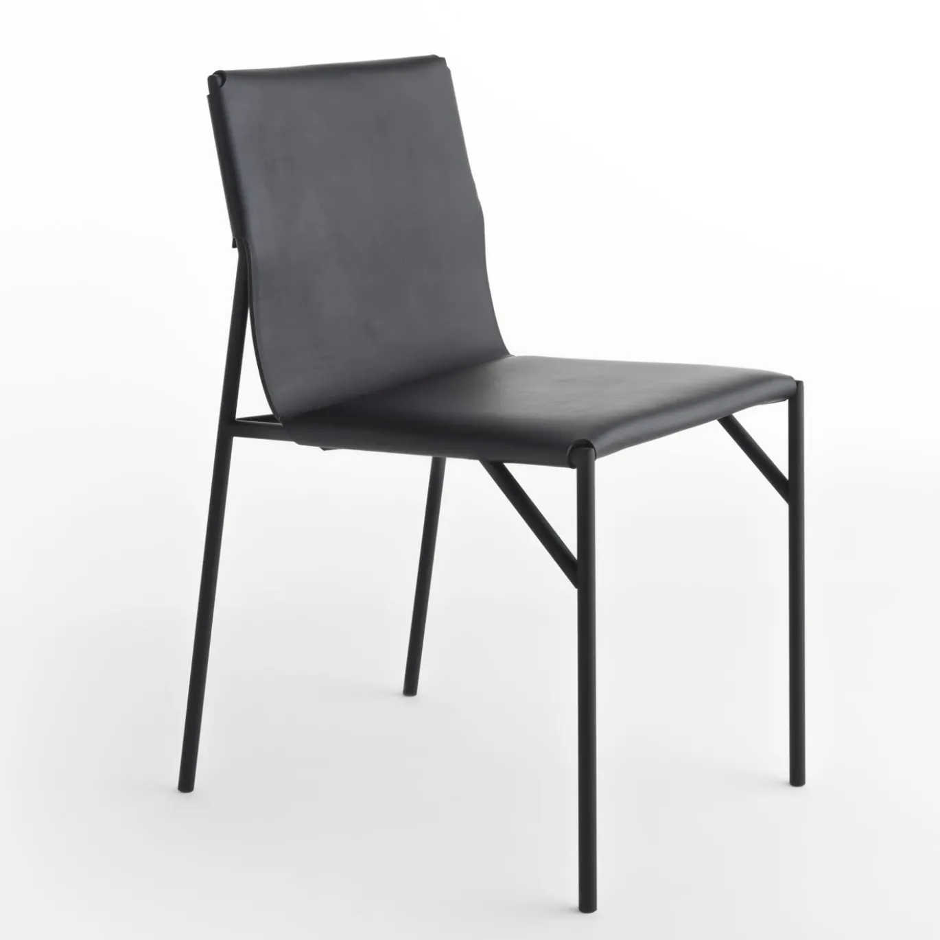 Sedia in pelle nera Tout Le Jour di Marc Thorpe