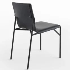 Sedia in pelle nera Tout Le Jour di Marc Thorpe