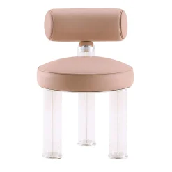 Sedia in pelle rosa cipria Flamingo