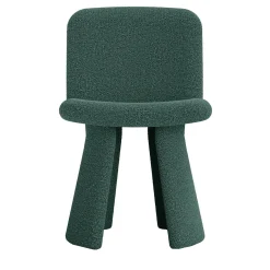 Sedia in tessuto bouclé color teal profondo Ila