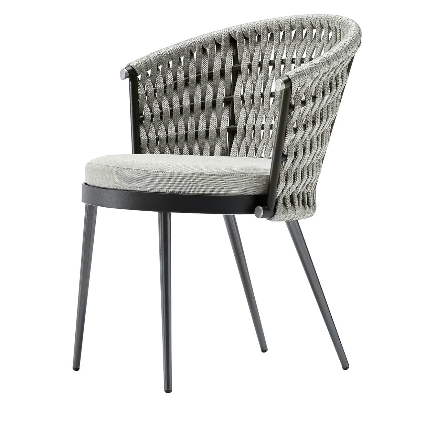 Sedia in tessuto grigio per esterni