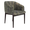 Sedia in tessuto Sontuoso Nero con gambe in legno wengé lucido