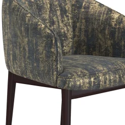 Sedia in tessuto Sontuoso Nero con gambe in legno wengé lucido