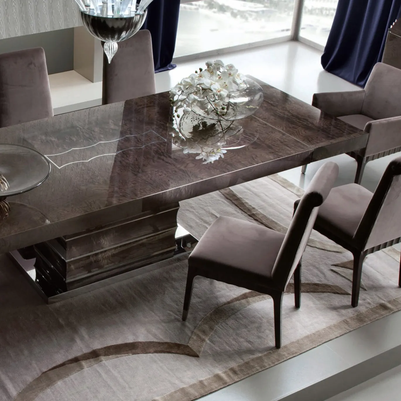 Sedia in tessuto Visone Velvet