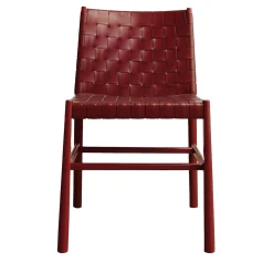 Sedia Julie in Pelle Bordeaux di Emilio Nanni