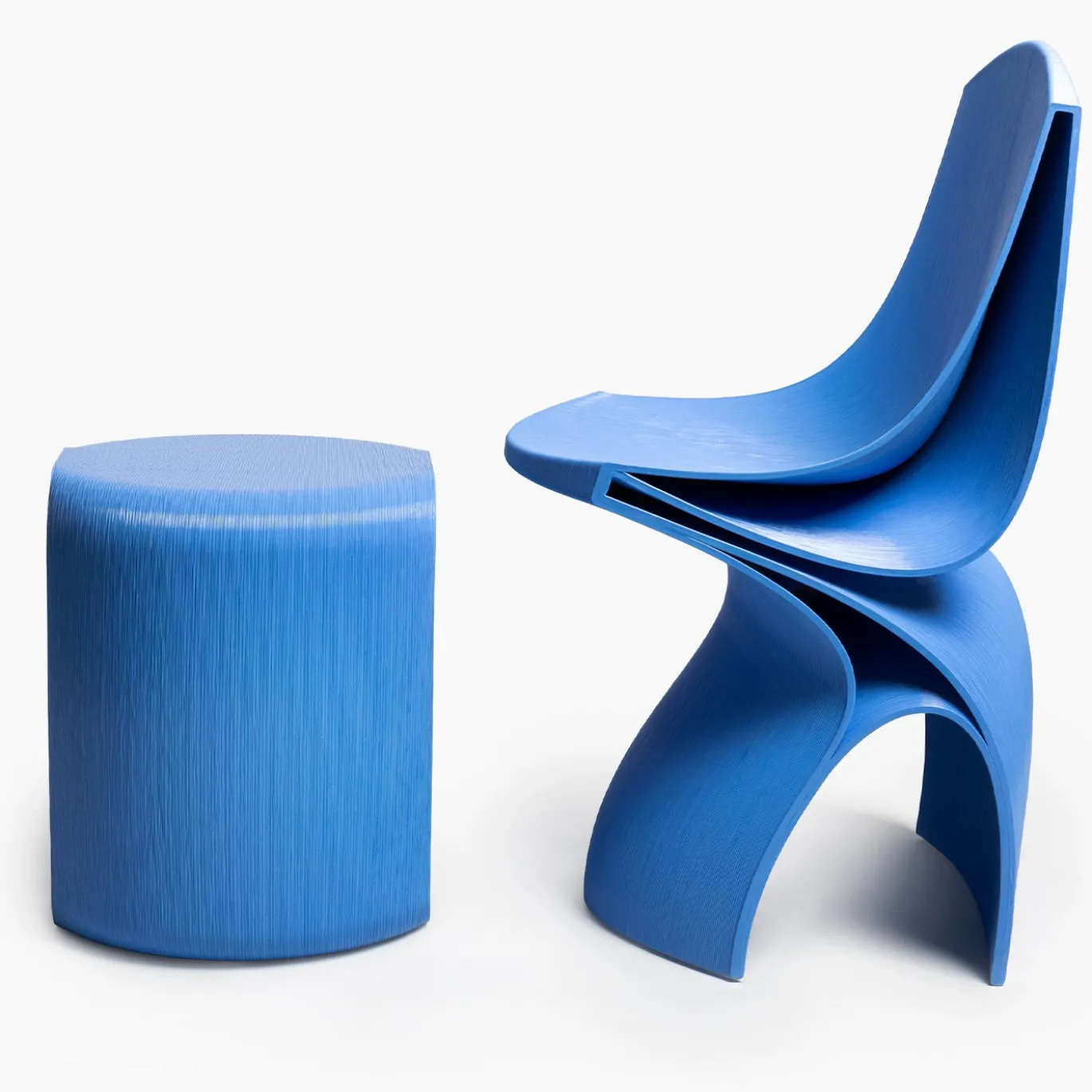 Sedia Kora Azzurra Stampata in 3D