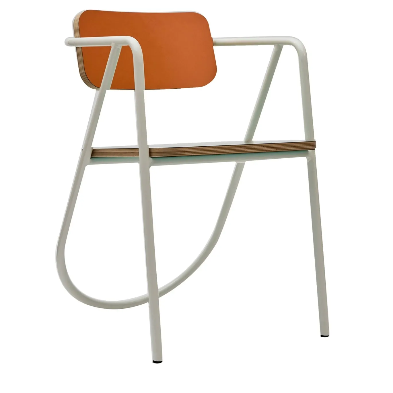 Sedia La Misciù Bianco/Teal/Arancio