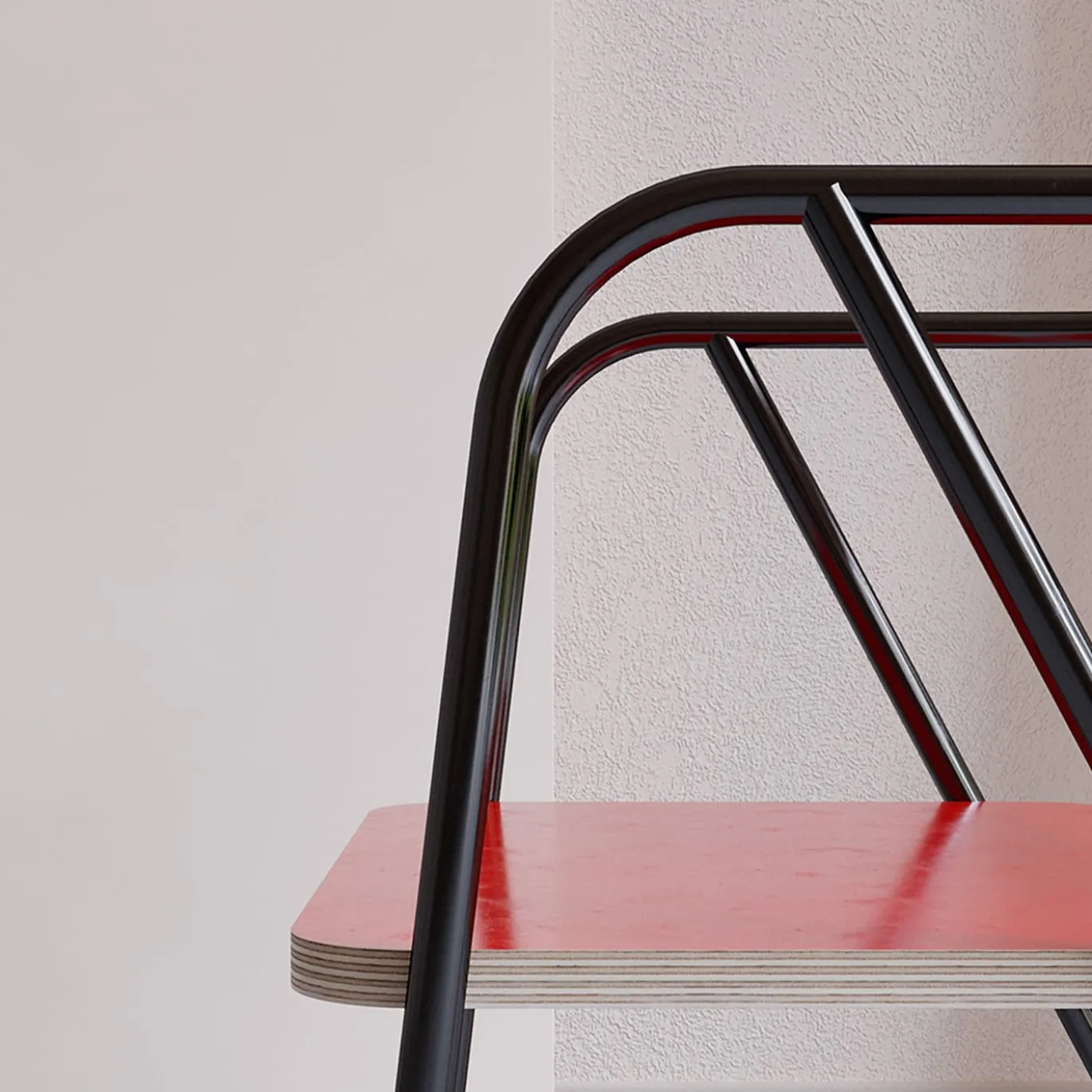 Sedia La Misciù rosso/legno chiaro/rosso