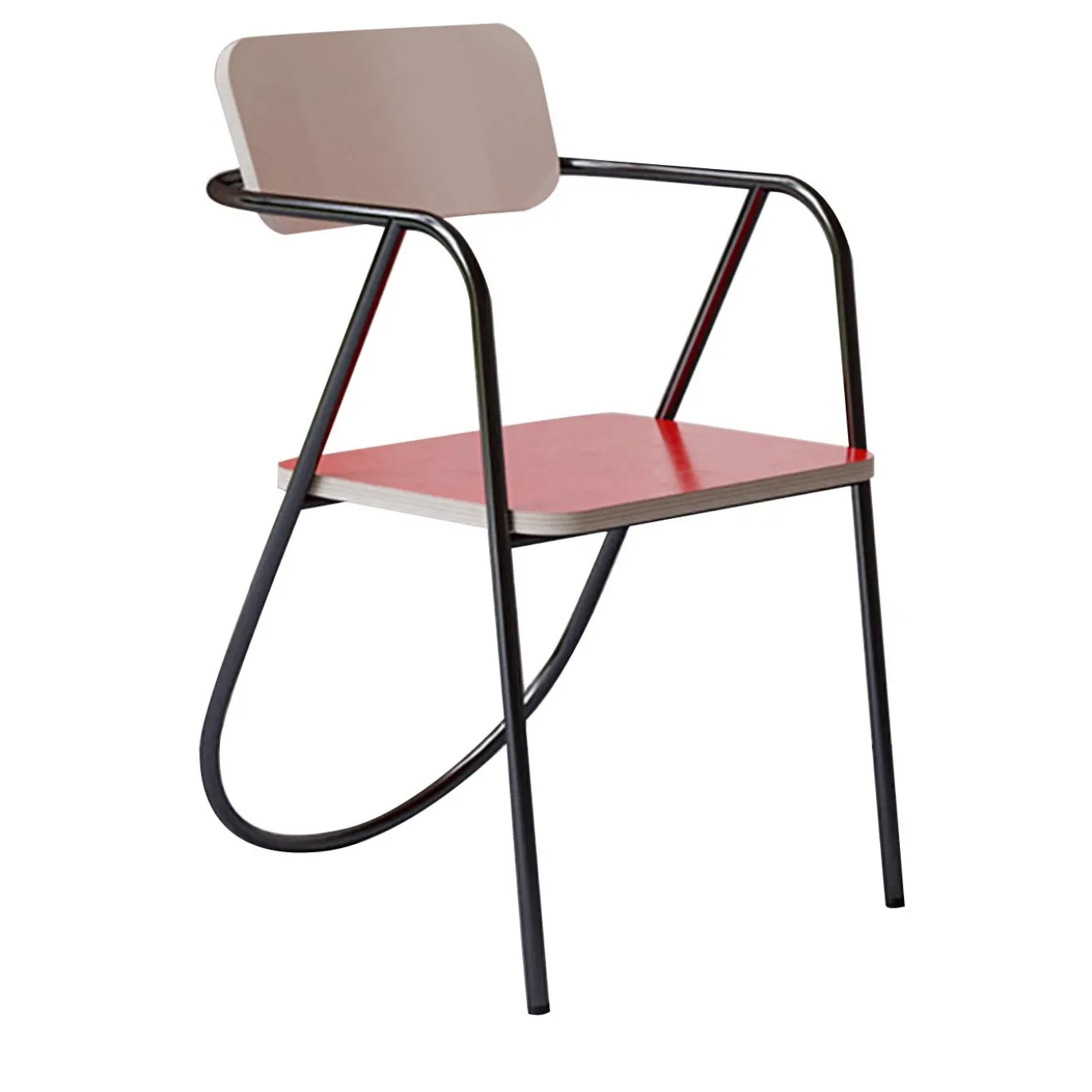 Sedia La Misciù rosso/legno chiaro/rosso