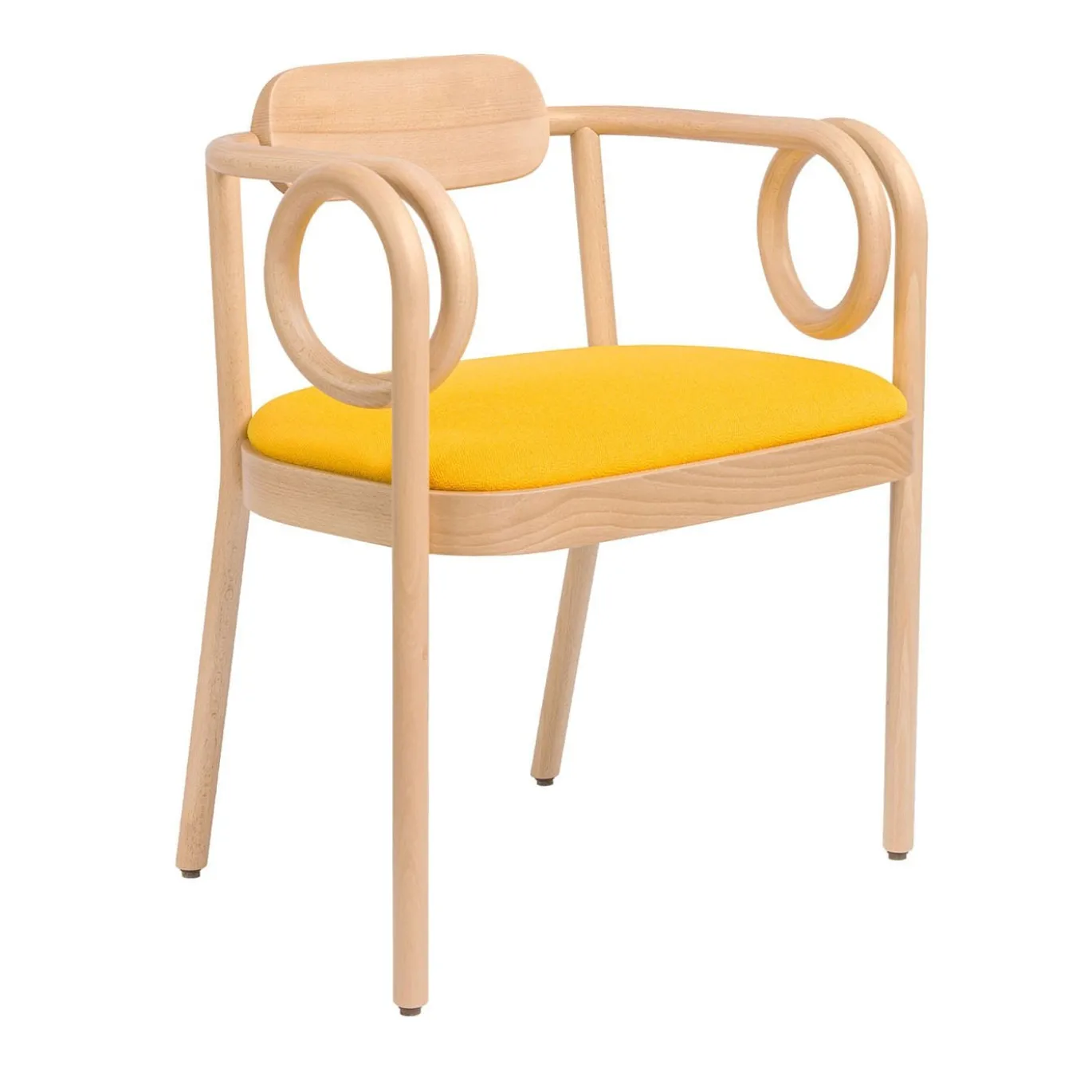 Sedia Loop in Faggio Giallo di India Mahdavi