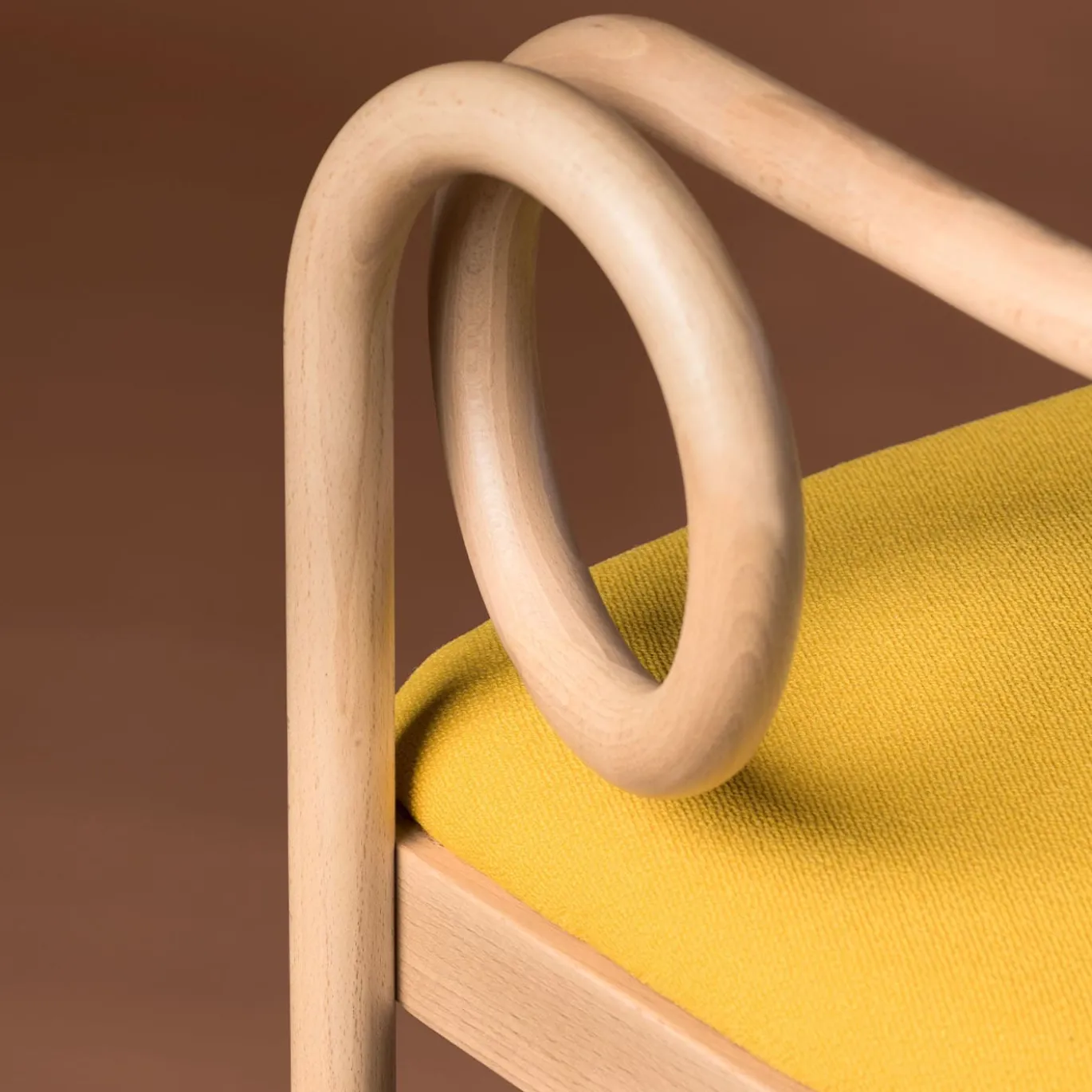 Sedia Loop in Faggio Giallo di India Mahdavi