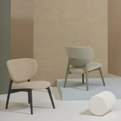 Sedia lounge Fleuron 203 antracite e beige di Constance Guisset