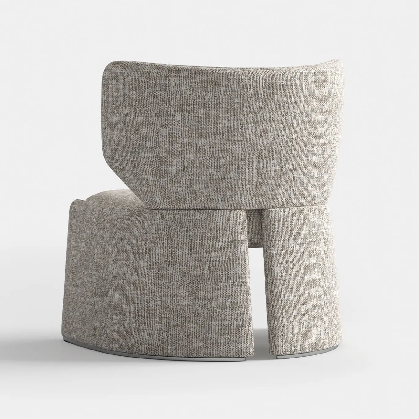 Sedia lounge in tessuto grigio Emilia