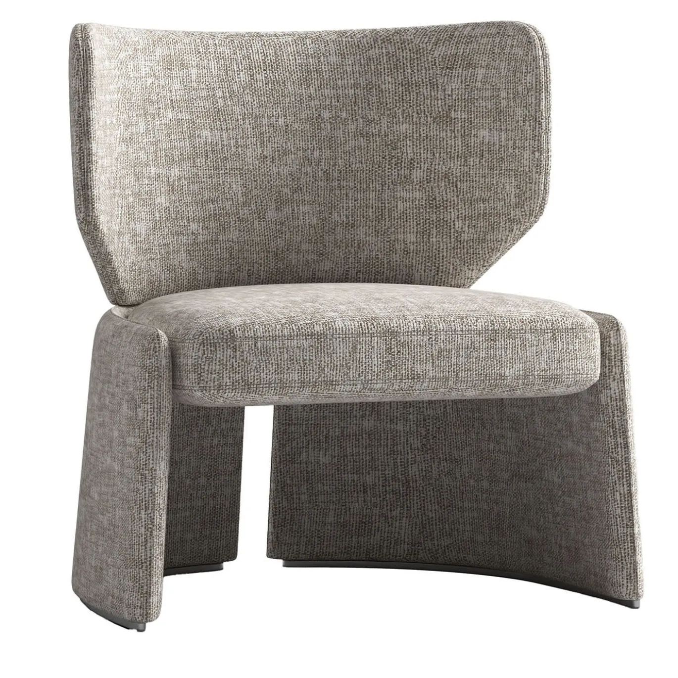 Sedia lounge in tessuto grigio Emilia
