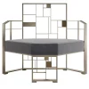Sedia Lounge MoNDRIAN con Schienale Basso in Ottone Oro