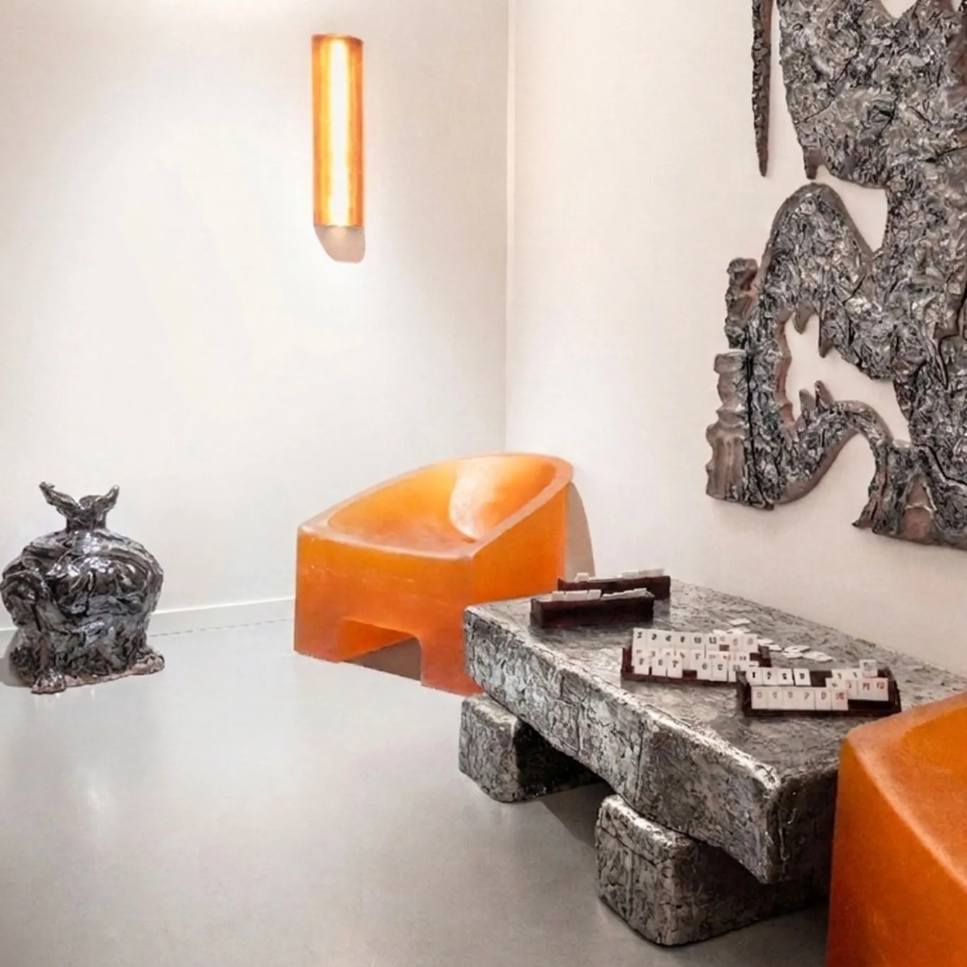 Sedia Lounge Slug in Gomma Arancione