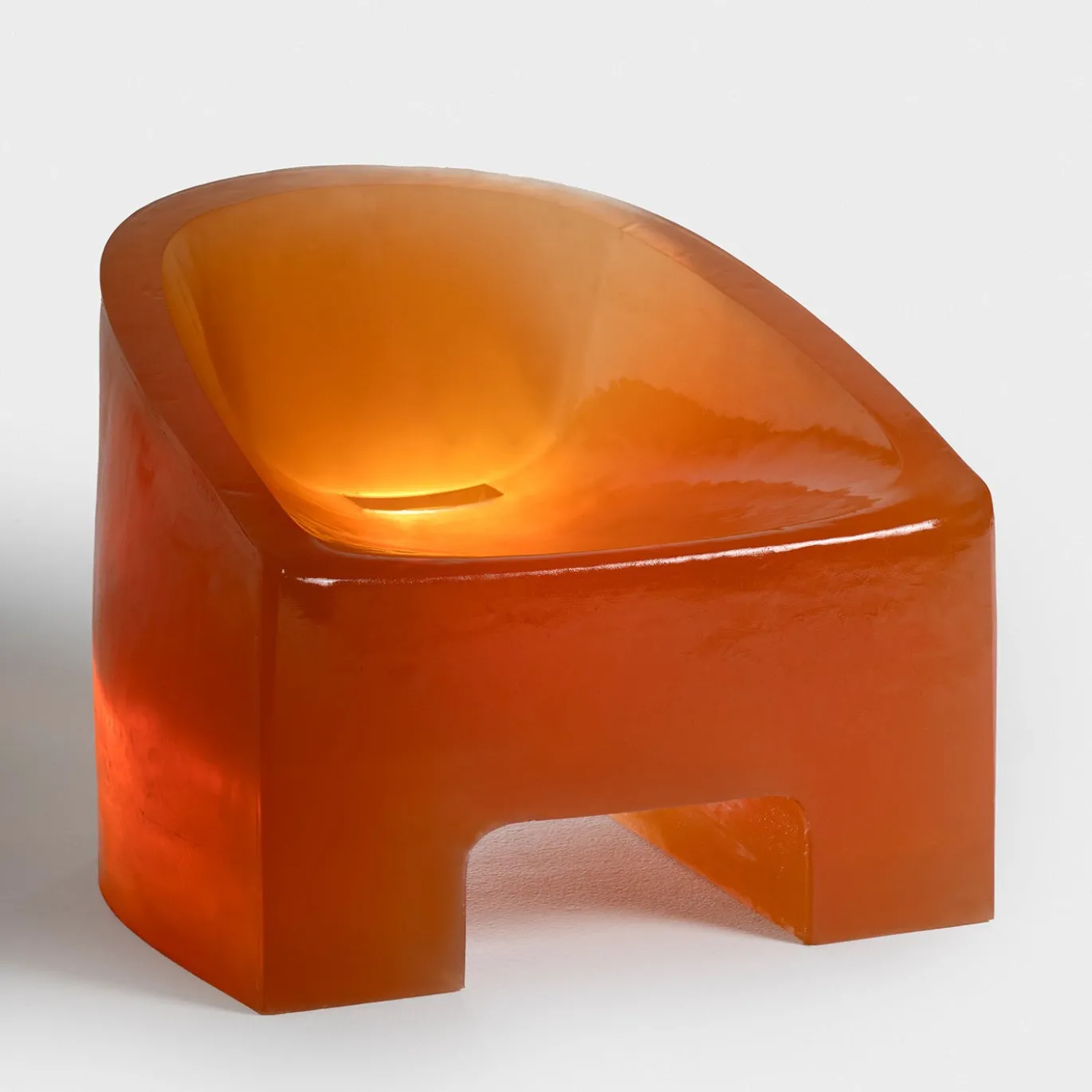 Sedia Lounge Slug in Gomma Arancione