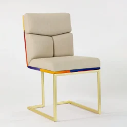 Sedia Magnetika Epoca in pelle beige