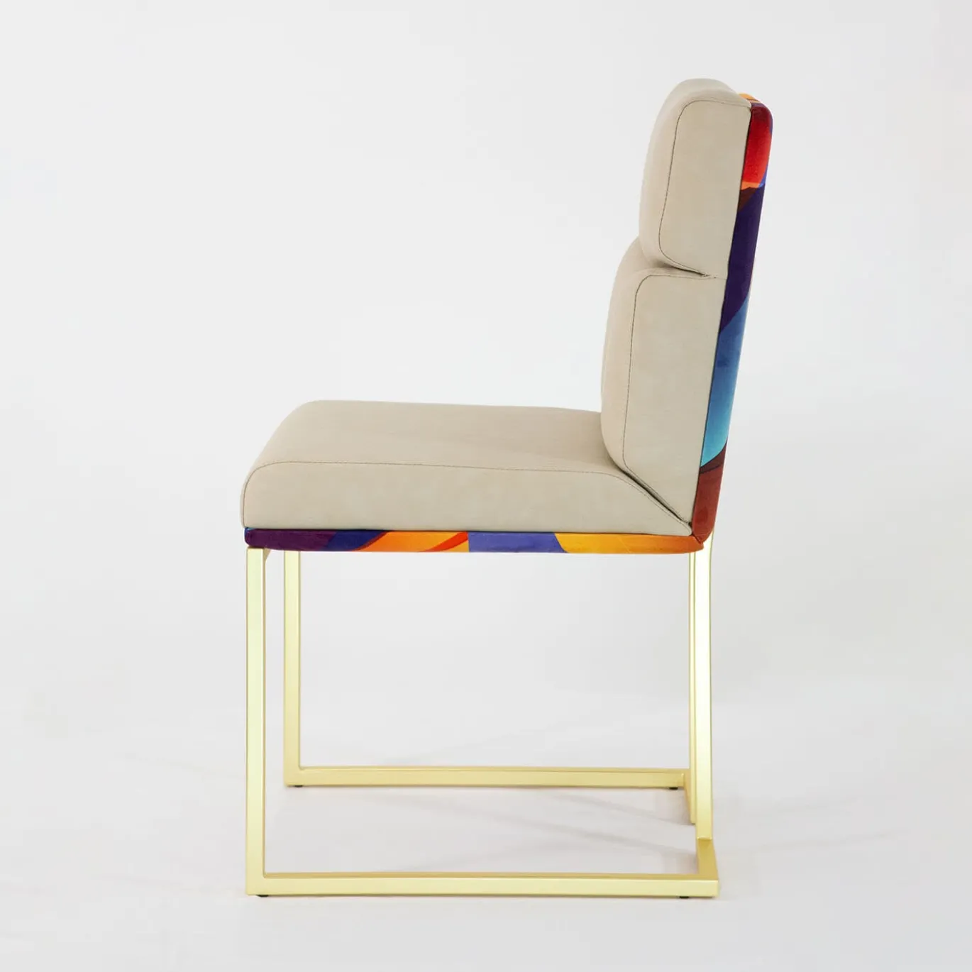Sedia Magnetika Epoca in pelle beige