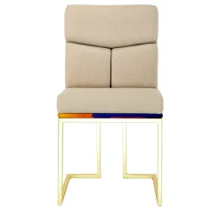 Sedia Magnetika Epoca in pelle beige