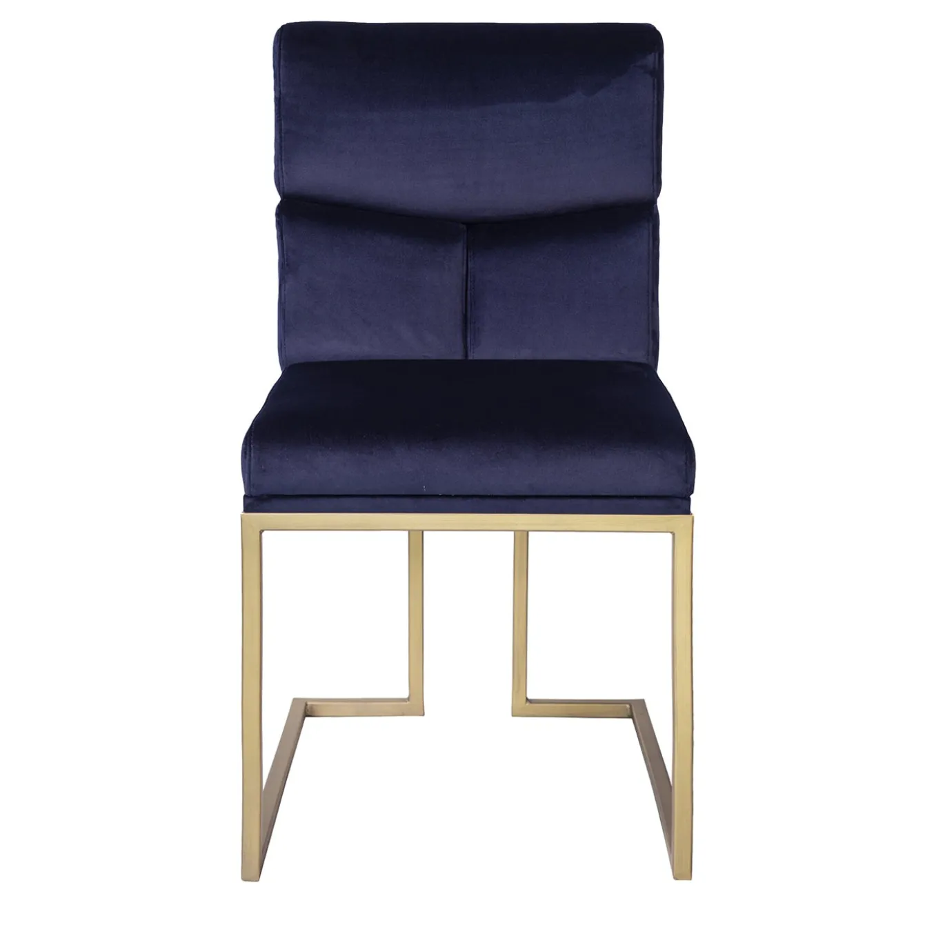 Sedia Magnetika in velluto blu con gambe dorate