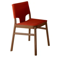 Sedia Marimba 110 con seduta in feltro arancione di Emilio Nanni