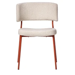 Sedia Marlen Met Im in Tessuto Beige e Metallo Rosso Mattone di EP Studio
