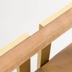 Sedia Meccano in pelle naturale
