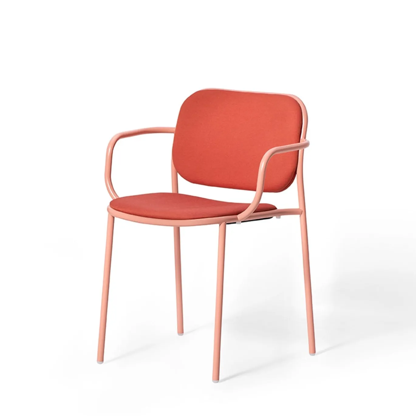 Sedia Metis Imbottita Rossa con Braccioli di Gabbertas Studio