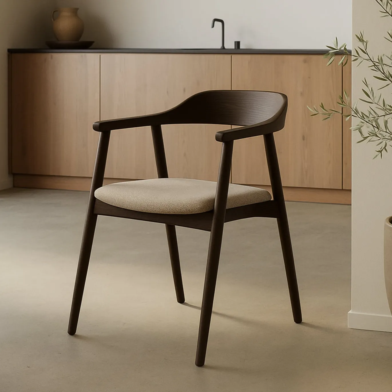 Sedia minimalista Mikura in Legno