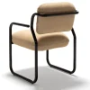 Sedia Modernista in Pelle Beige