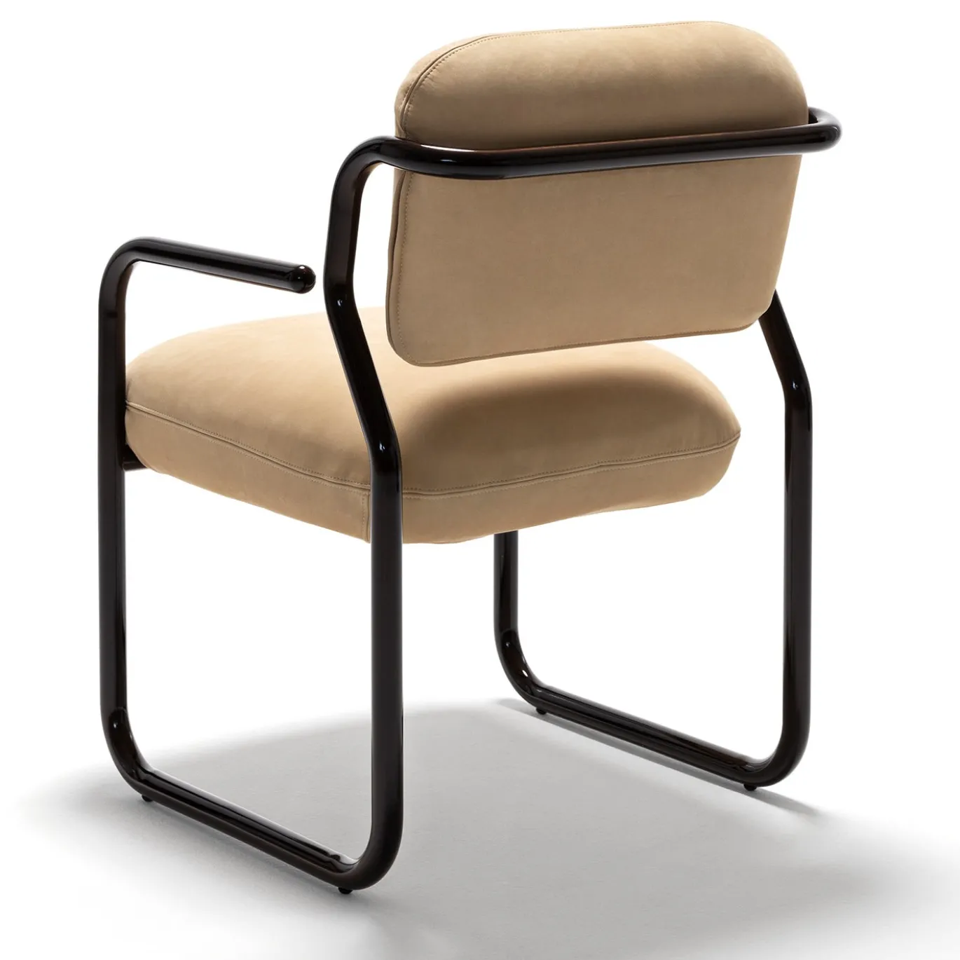 Sedia Modernista in Pelle Beige