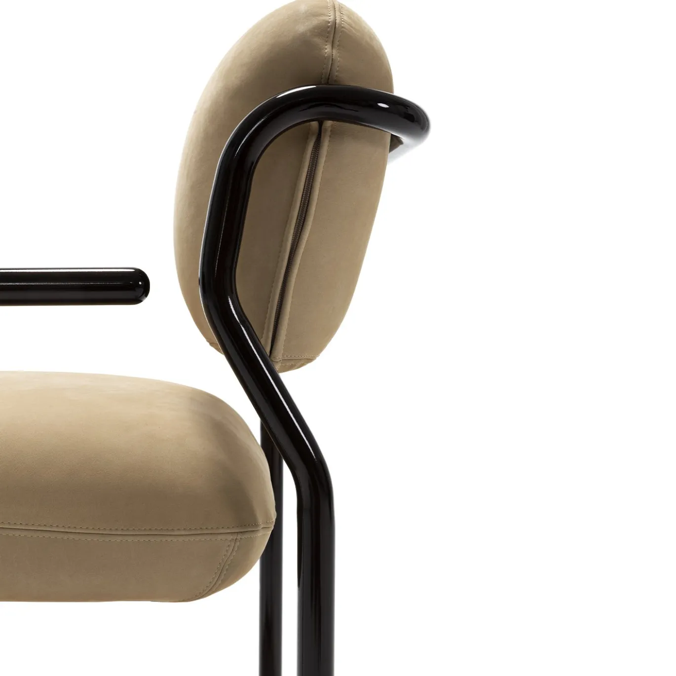 Sedia Modernista in Pelle Beige