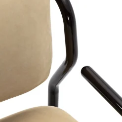 Sedia Modernista in Pelle Beige