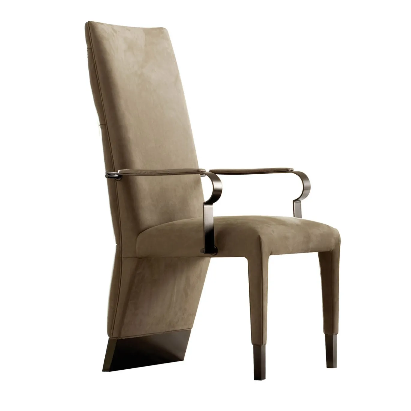 Sedia Nabuk Cappuccino con braccioli