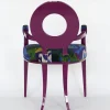 Sedia New Moon Magenta con braccioli