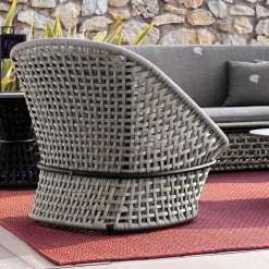 Sedia Occasionale in tessuto grigio per esterni