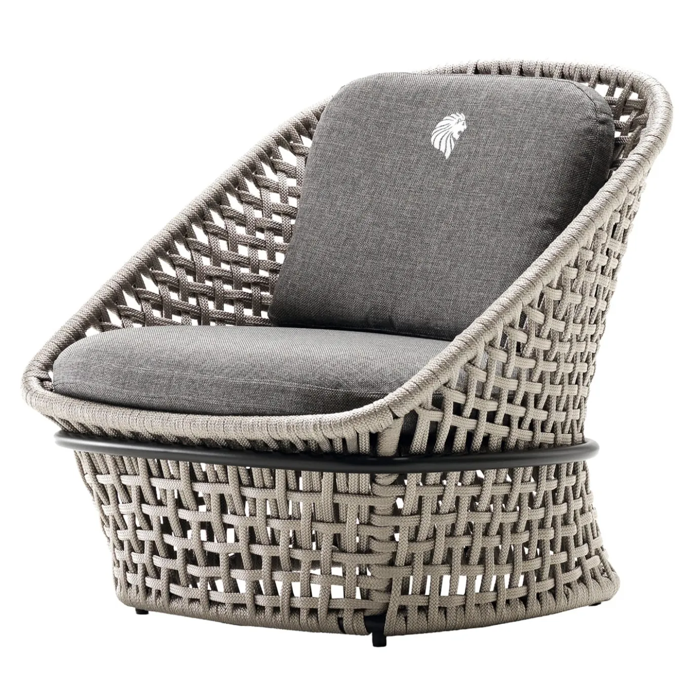 Sedia Occasionale in tessuto grigio per esterni