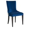 Sedia Olanda In Tessuto Blu E Legno Wengé
