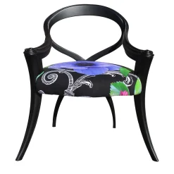 Sedia Opus laccata e Black Flower Di Carlo Rampazzi