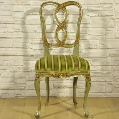 Sedia Otto Verde In Stile Veneziano