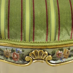 Sedia Otto Verde In Stile Veneziano