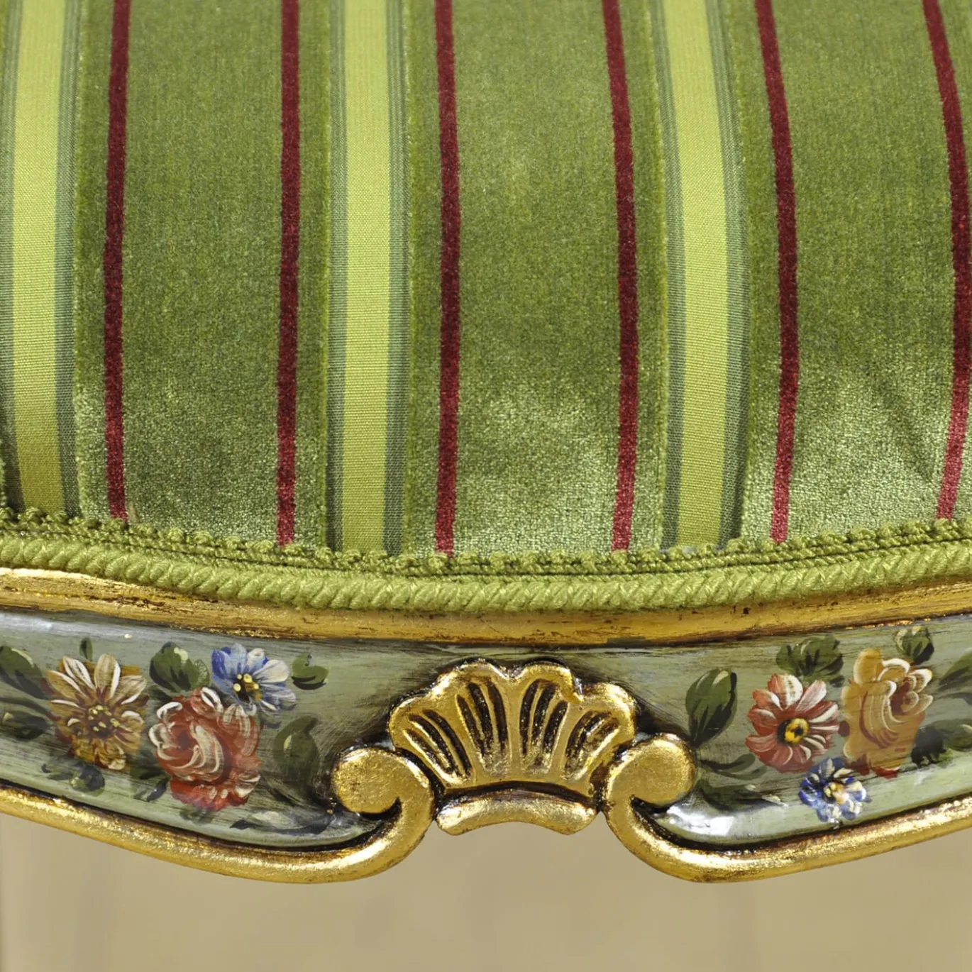 Sedia Otto Verde In Stile Veneziano